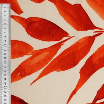 Preview: Viskose Blätter Orangerot auf Natur